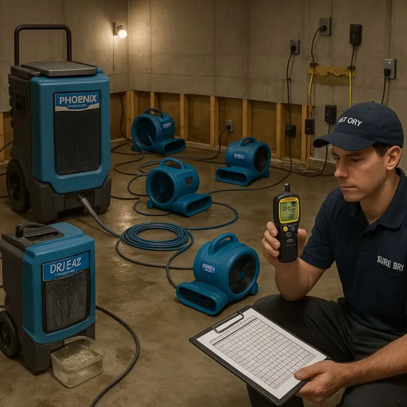 Structural Drying and Dehumidification process in Rollingwood, TX